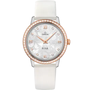 Omega De Ville Prestige 32.7 mm, steel - red gold on leather strap