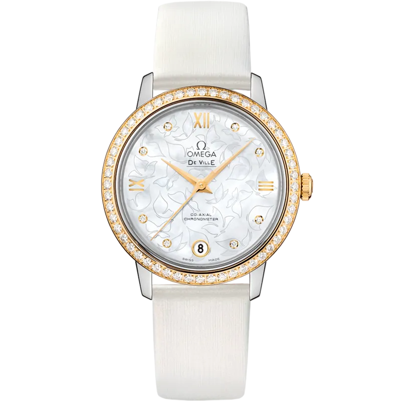 Omega De Ville Prestige 32.7 mm, steel - yellow gold on leather strap