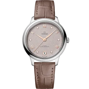 Omega De Ville Prestige 34 mm, steel on leather strap