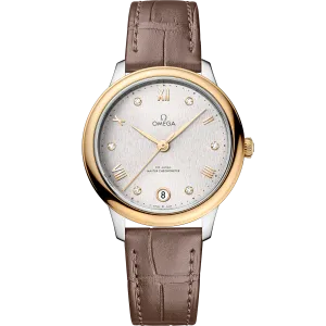 Omega De Ville Prestige 34 mm, steel - yellow gold on leather strap