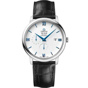 Omega De Ville Prestige 39.5 mm, white gold on leather strap