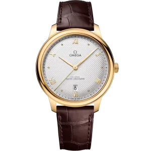 Omega De Ville Prestige 40 mm, yellow gold on leather strap
