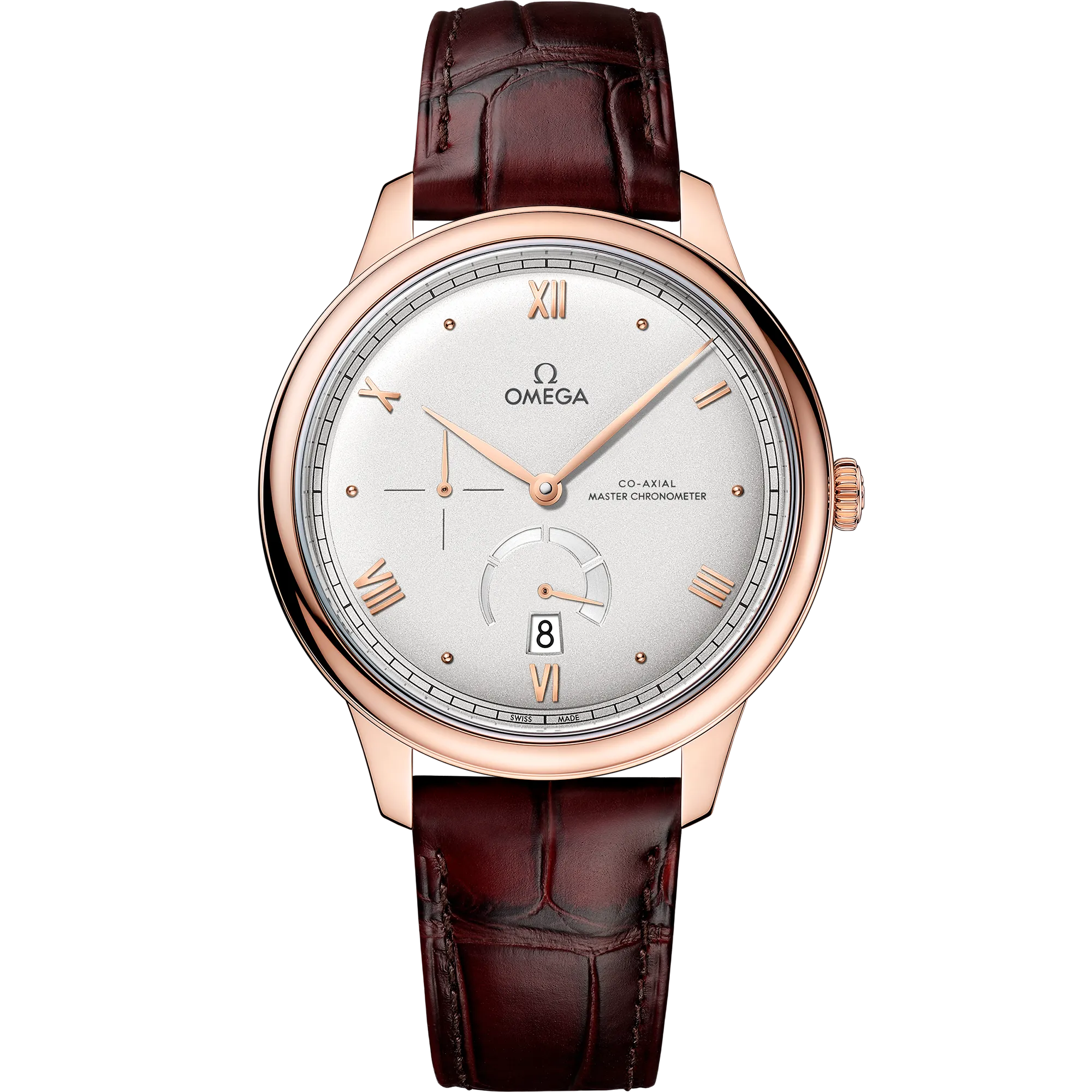 Omega De Ville Prestige 41 mm, Sedna™ gold on leather strap