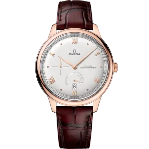Omega De Ville Prestige 41 mm, Sedna™ gold on leather strap