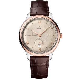 Omega De Ville Prestige 41 mm, steel - Sedna™ gold on leather strap