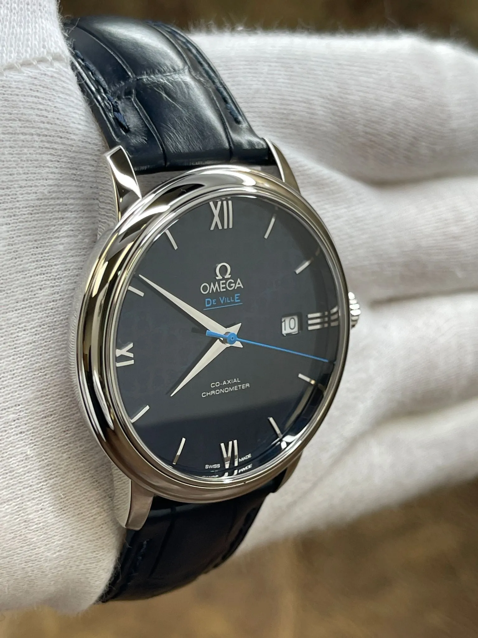 Omega De Ville Prestige 424.13.40.20.03.003 Blue Dial Automatic Men's Watch