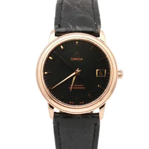 Omega De Ville Prestige LIMITED 18K Rose Gold Black 34.7mm Automatic 4601.54