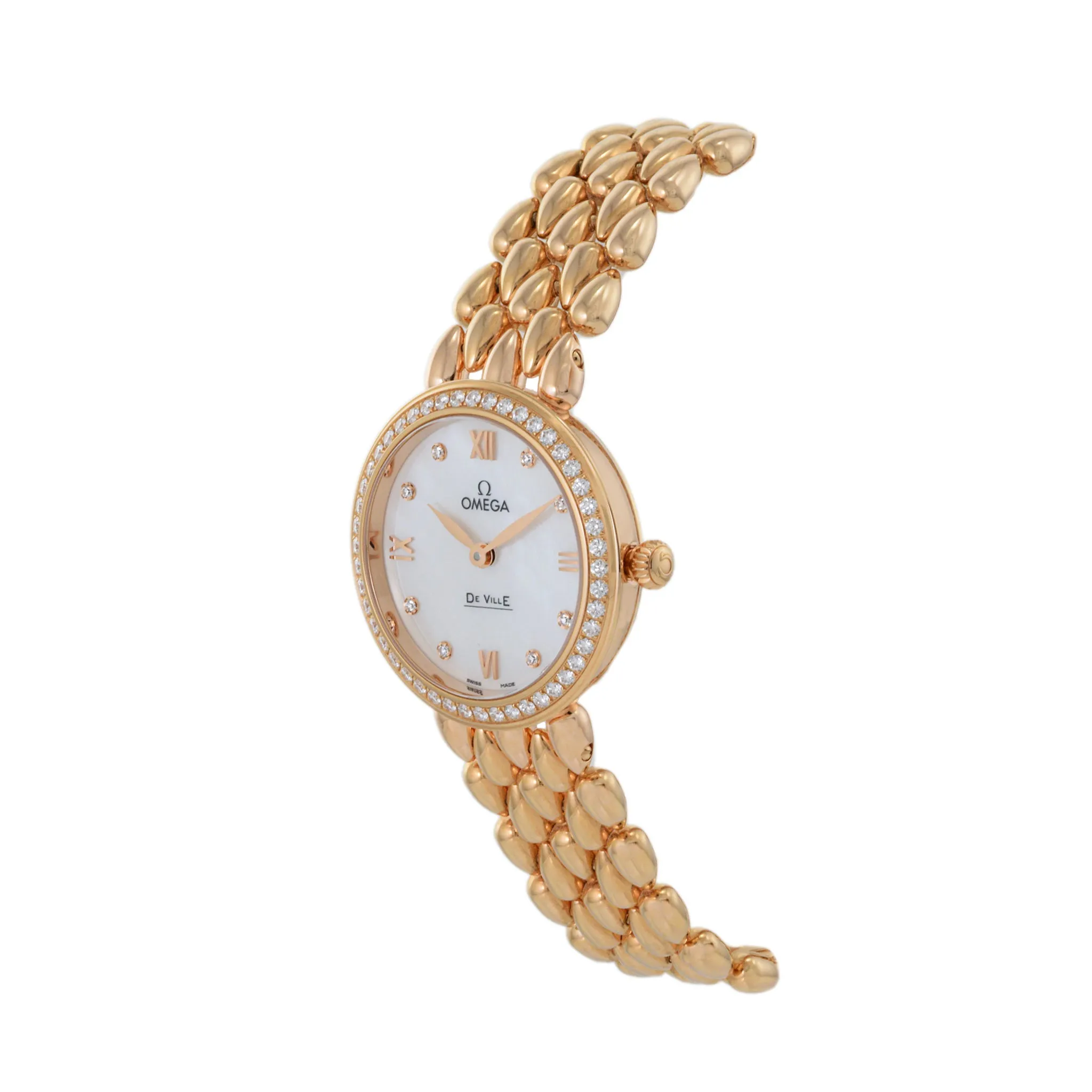 Omega De Ville Prestige Reference 424.55.27.60.55.004 18K Red Gold MOP and Diamonds