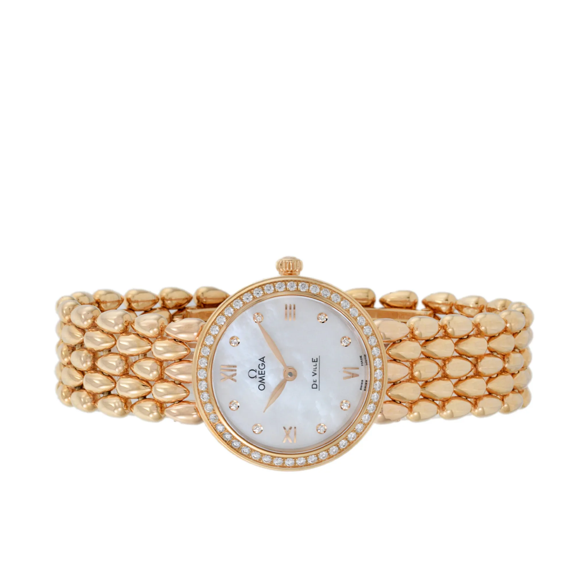 Omega De Ville Prestige Reference 424.55.27.60.55.004 18K Red Gold MOP and Diamonds