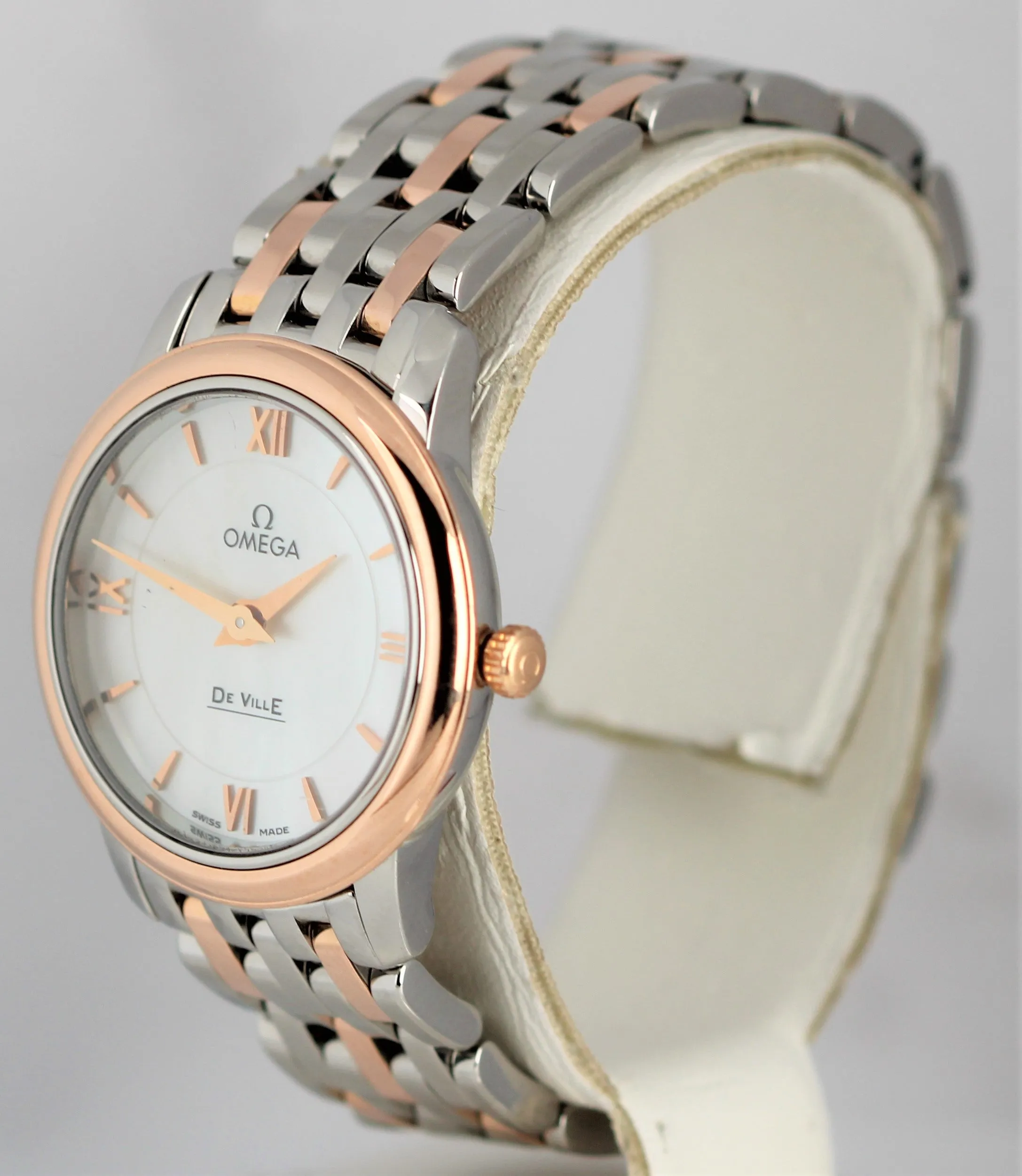 Omega De Ville Prestige Two-Tone Mother of Pearl 27mm 424.20.27.60.05.002 Watch