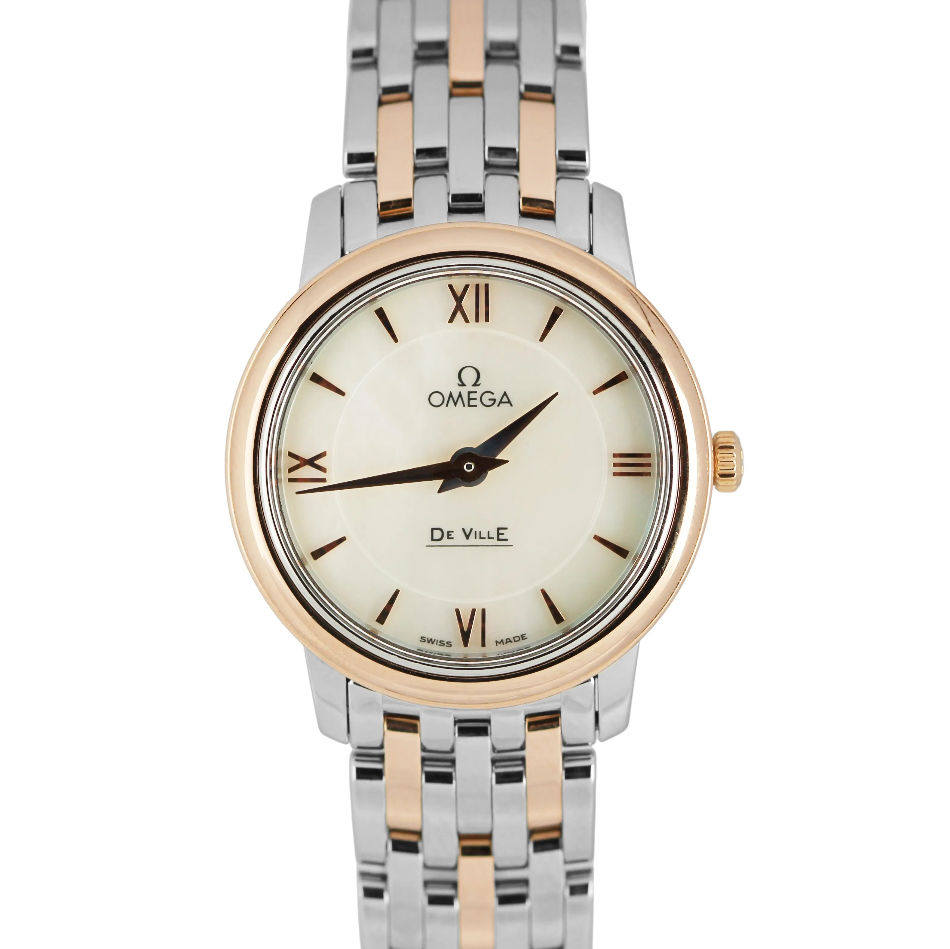 Omega De Ville Prestige Two-Tone Mother of Pearl 27mm 424.20.27.60.05.002 Watch