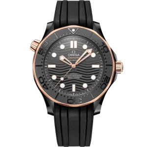 Omega Seamaster Diver 300M 43.5 mm, black ceramic on rubber strap