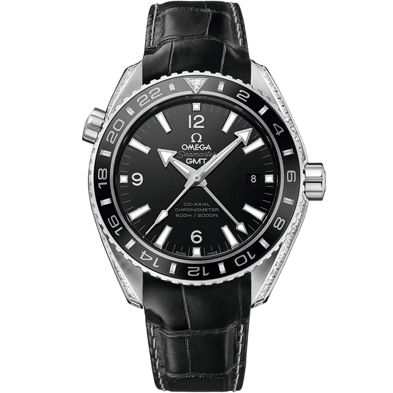 Omega Seamaster Planet Ocean 600M 43.5 mm, platinum on leather strap