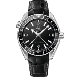 Omega Seamaster Planet Ocean 600M 43.5 mm, platinum on leather strap