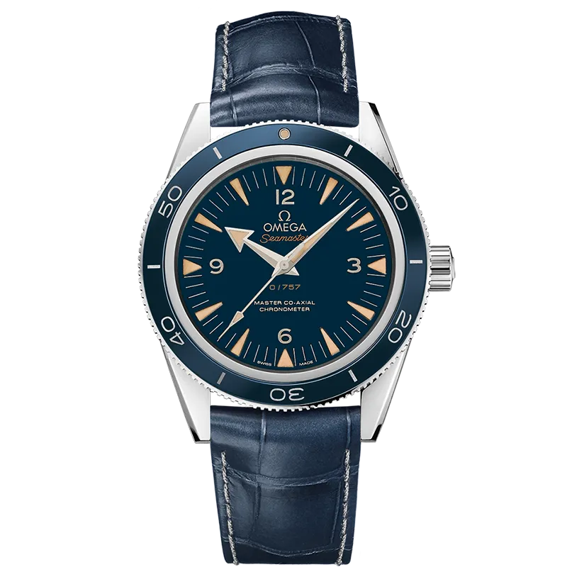 Omega Seamaster Seamaster 300 41 mm, platinum on leather strap