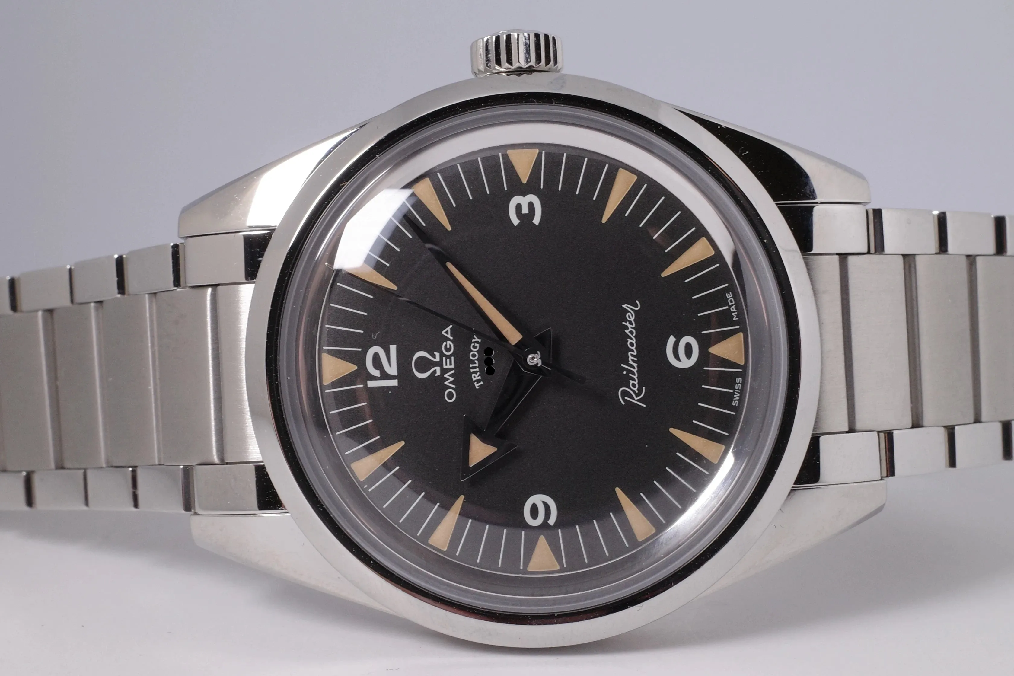 OMEGA TRILOGY LIMITED EDITION SET SPEEDMASTER, SEAMASTER, RAILMASTER COMPLETE SET