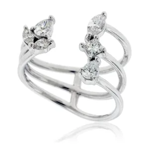 Open Diamond Cluster Ring
