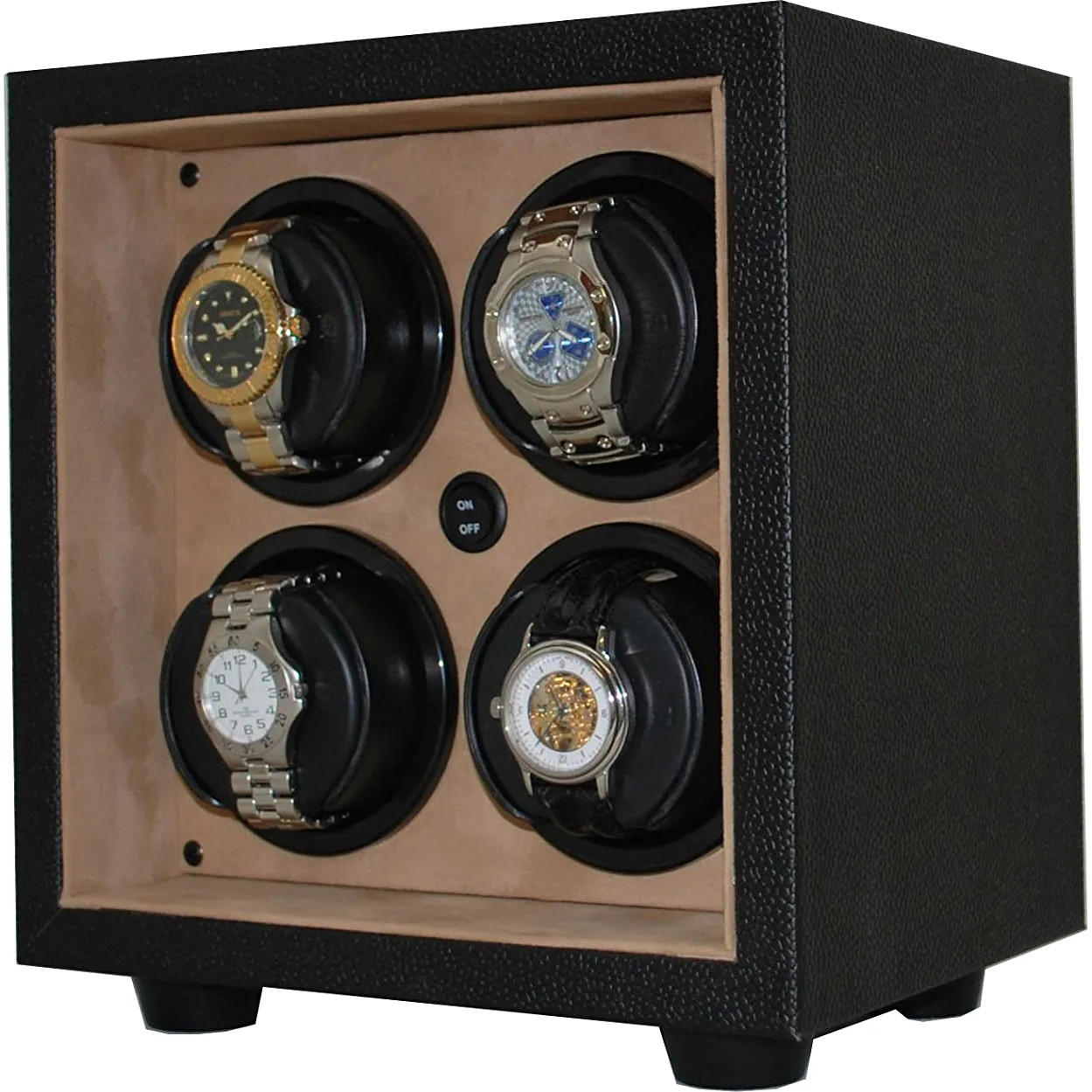 Orbita Insafe 4-Unit Watch Winder In Tan