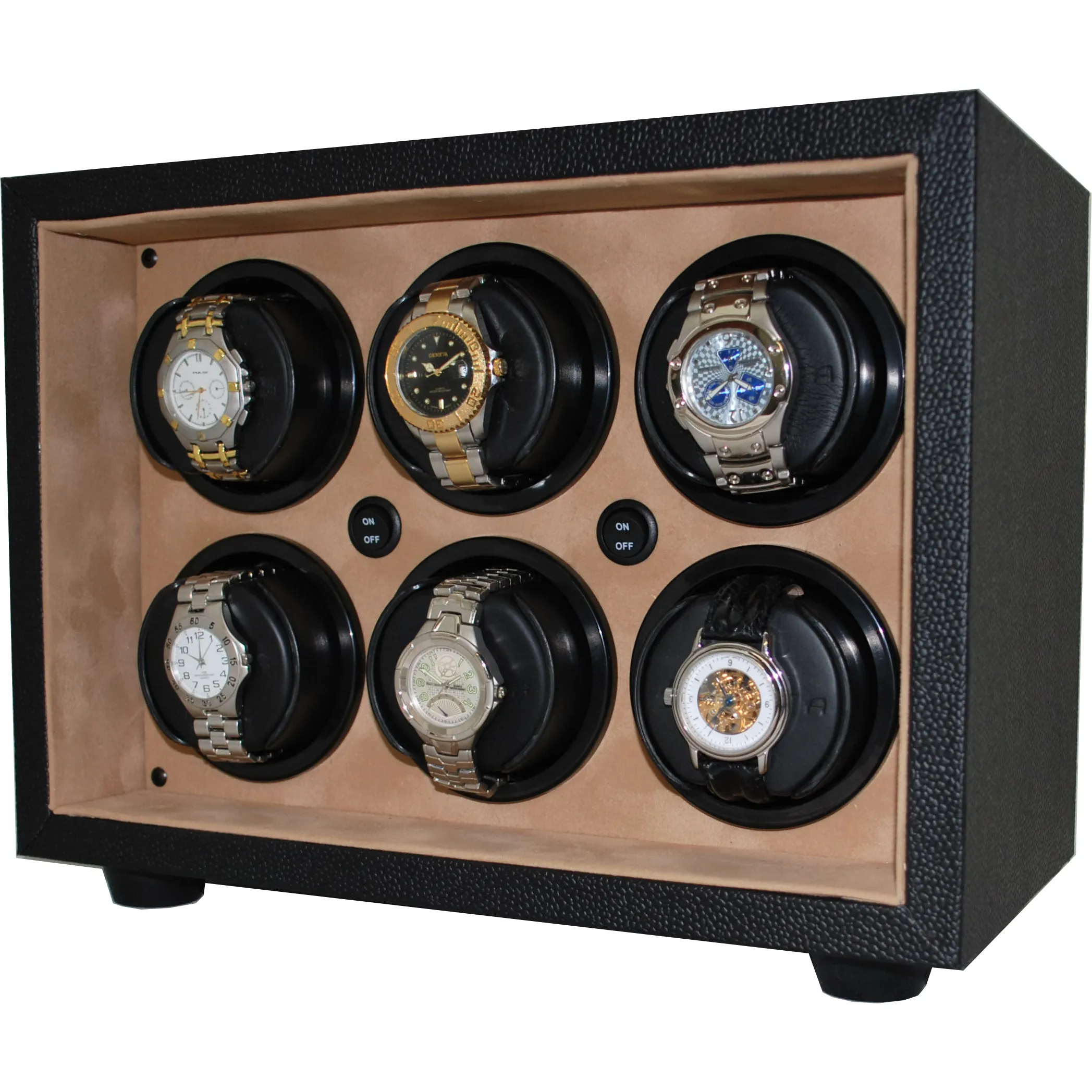 Orbita Insafe 6-Unit Watch Winder In Tan