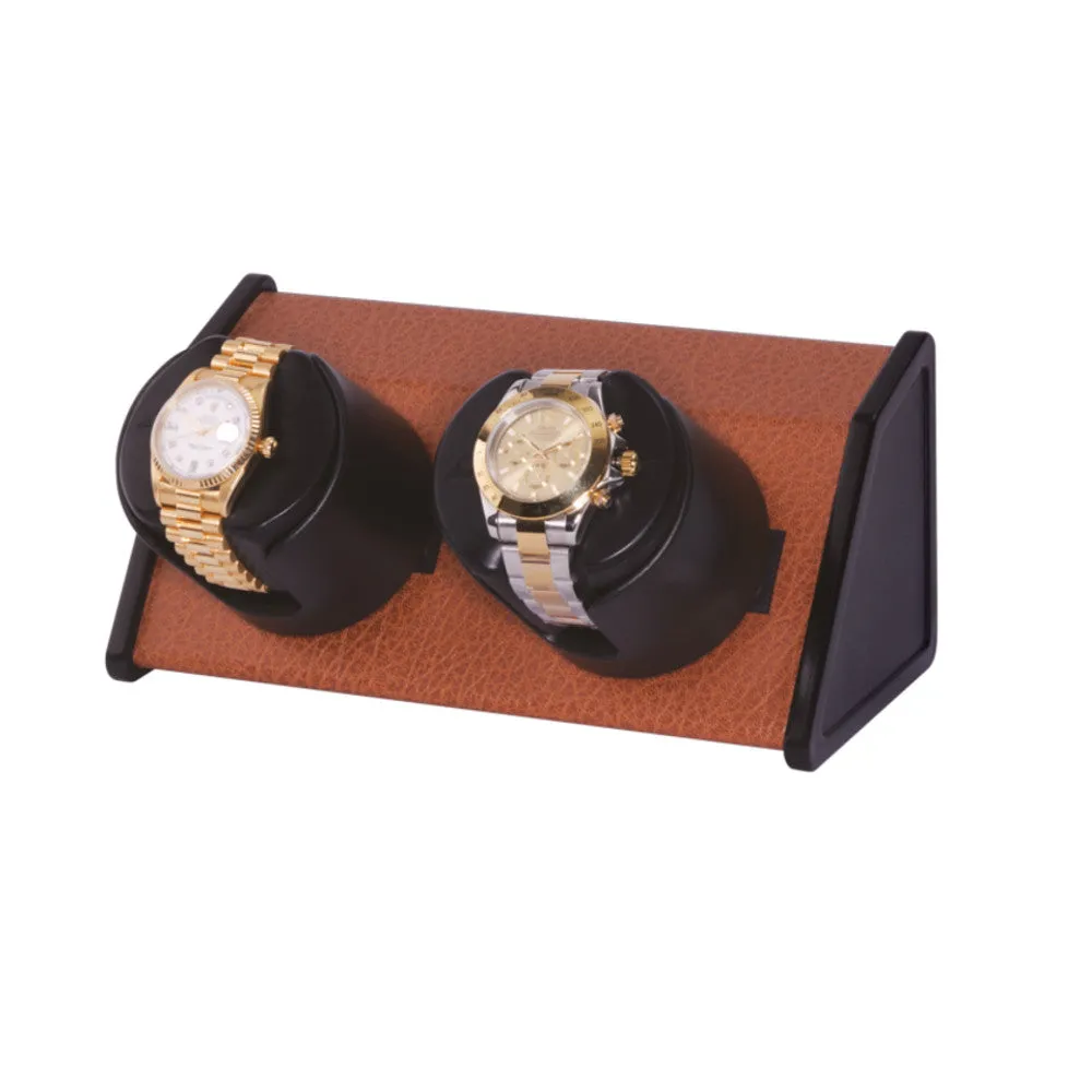 Orbita Sparta 2-Unit  Watch Winder in Brown Leatherette