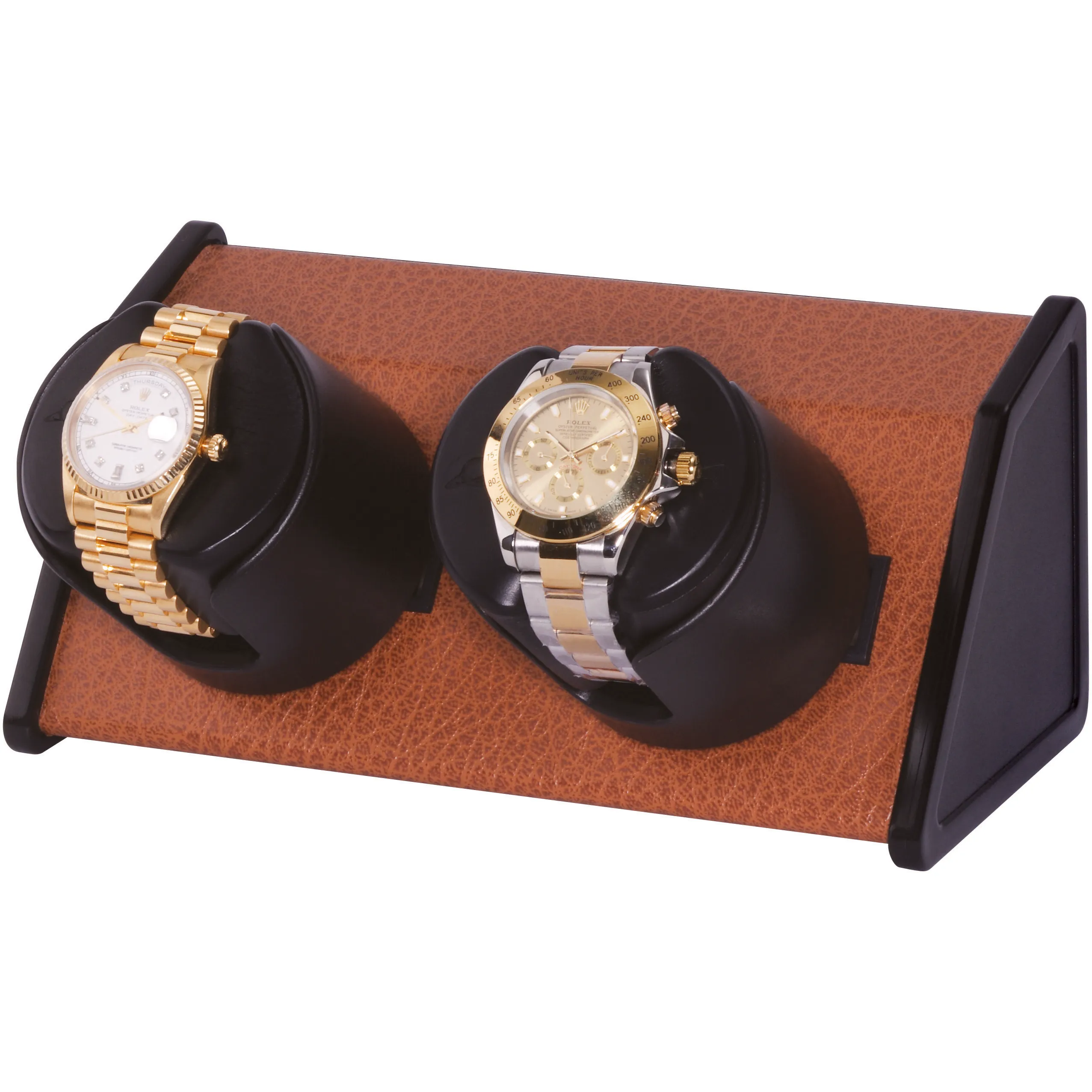 Orbita Sparta 2-Unit  Watch Winder in Brown Leatherette