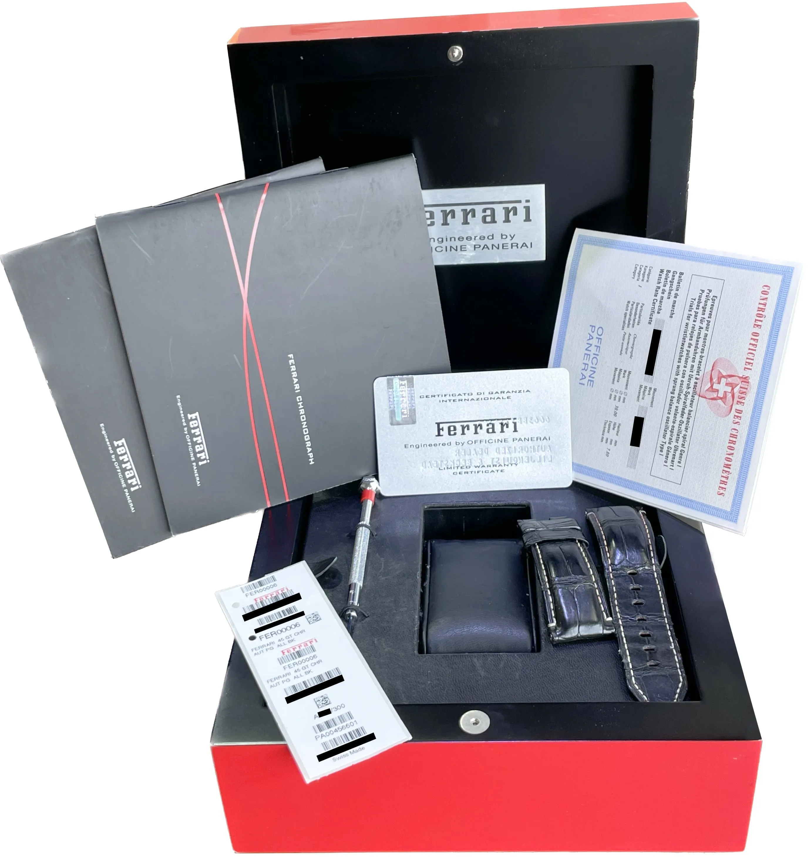 Panerai Ferrari 18K Rose Gold Grand Turismo Chronograph PAPERS 45mm FER00006 B P