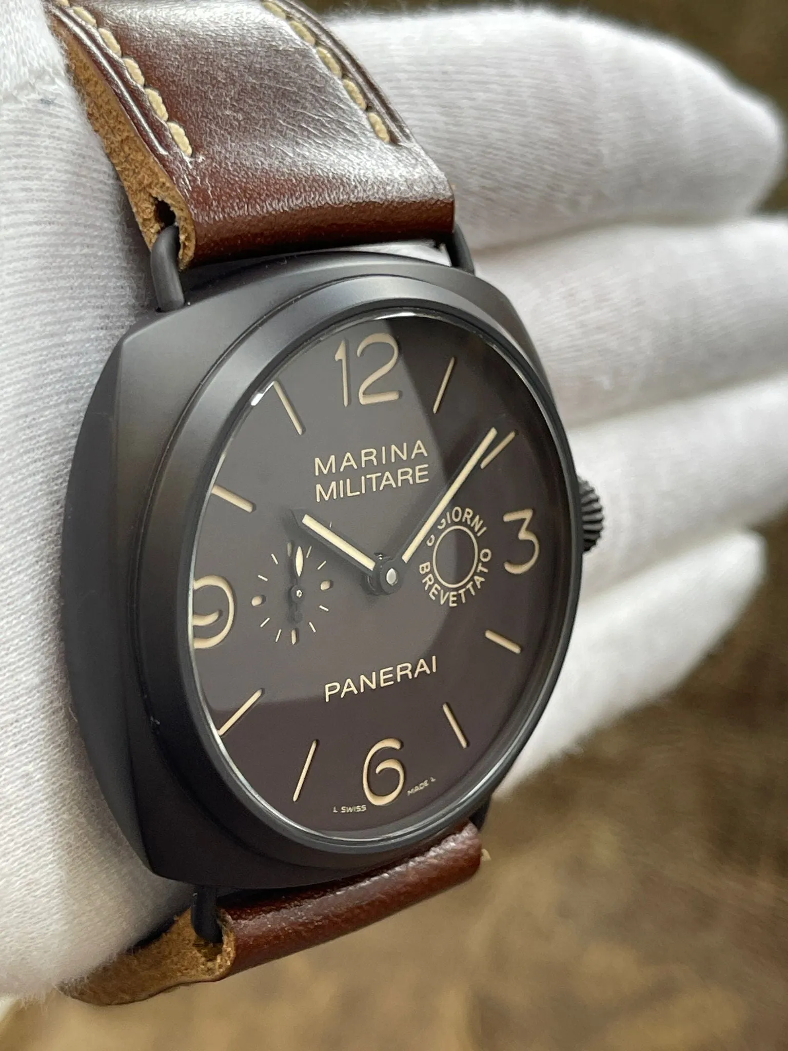 Panerai Radiomir Composite Marina Militaire PAM00339 Black Dial Hand Wind Men's Watch