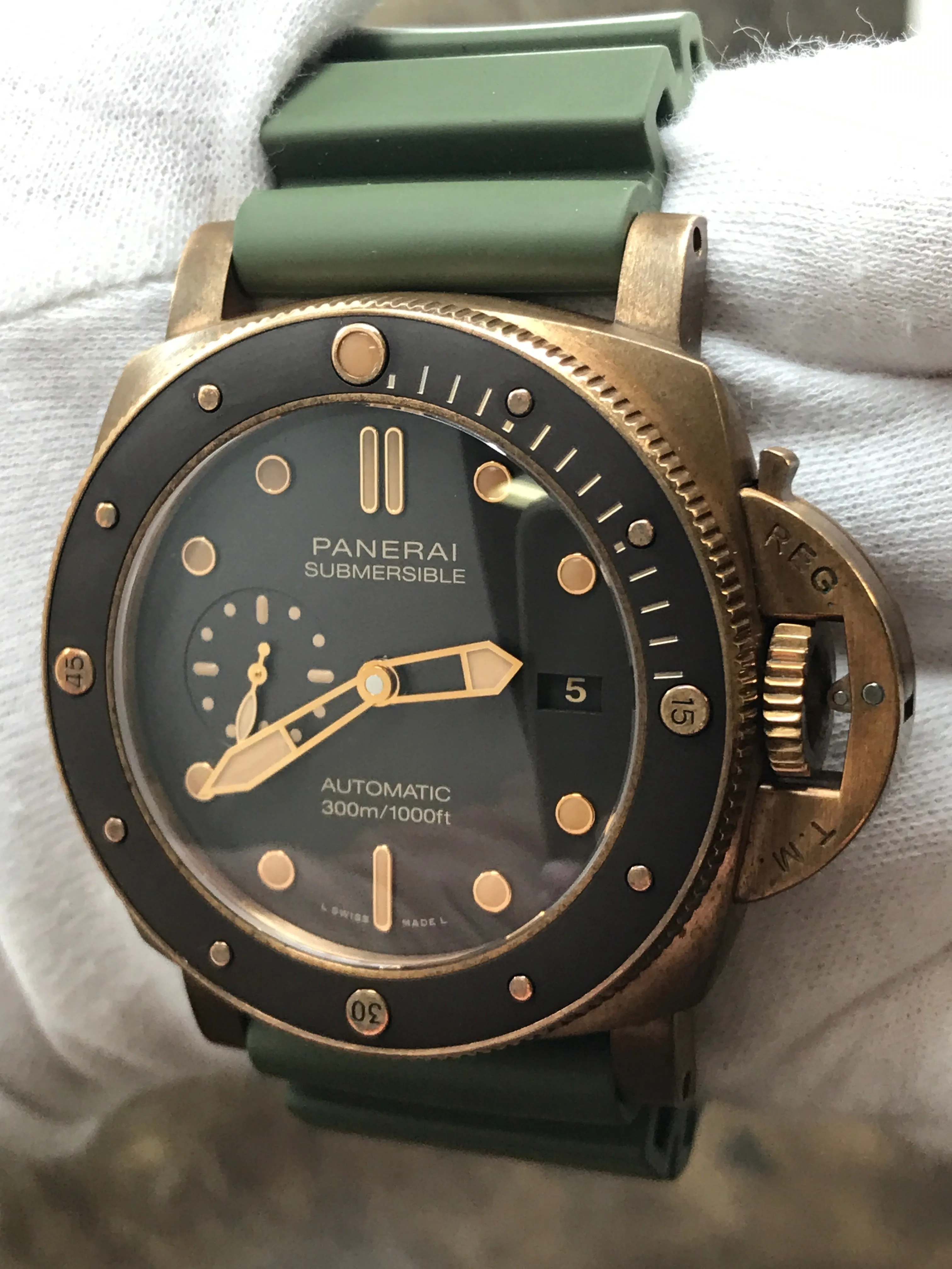 Panerai Submersible Bronzo PAM00968 Brown Dial Automatic Men's Watch