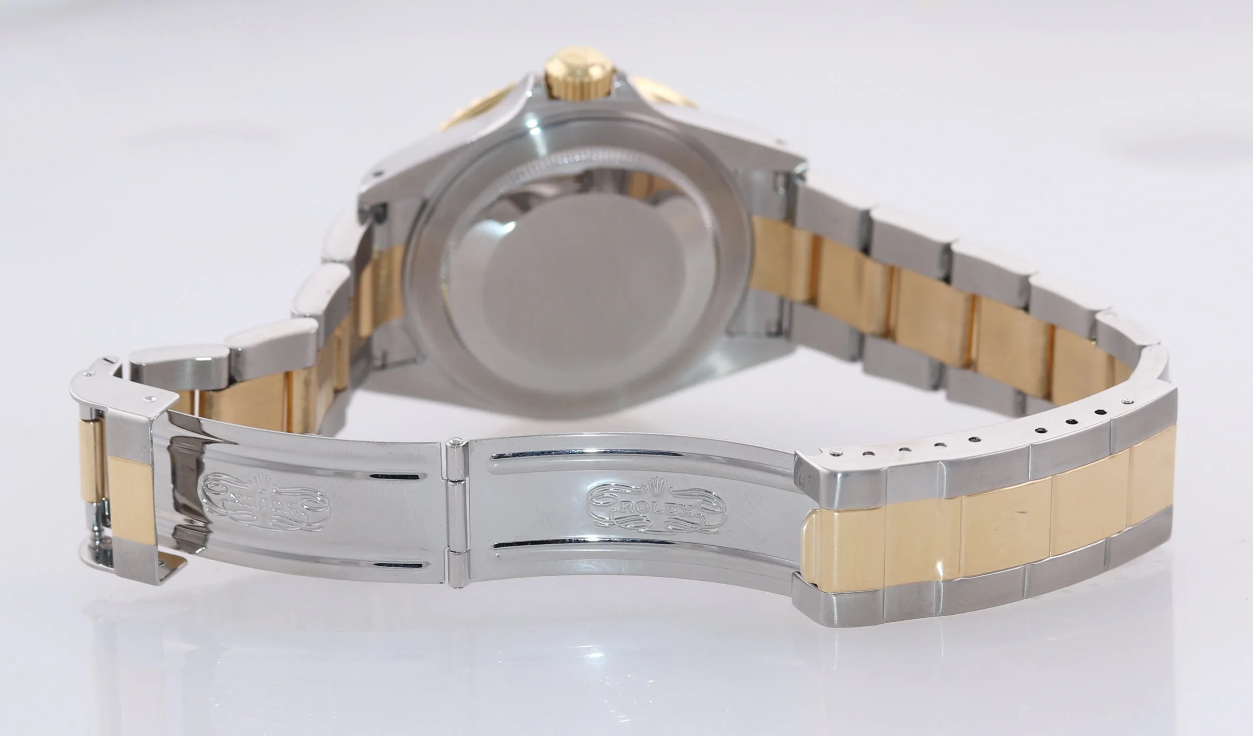 PAPERS 2002 Rolex Submariner 16613 Two Tone 18k Yellow Gold Blue Sunburst Watch