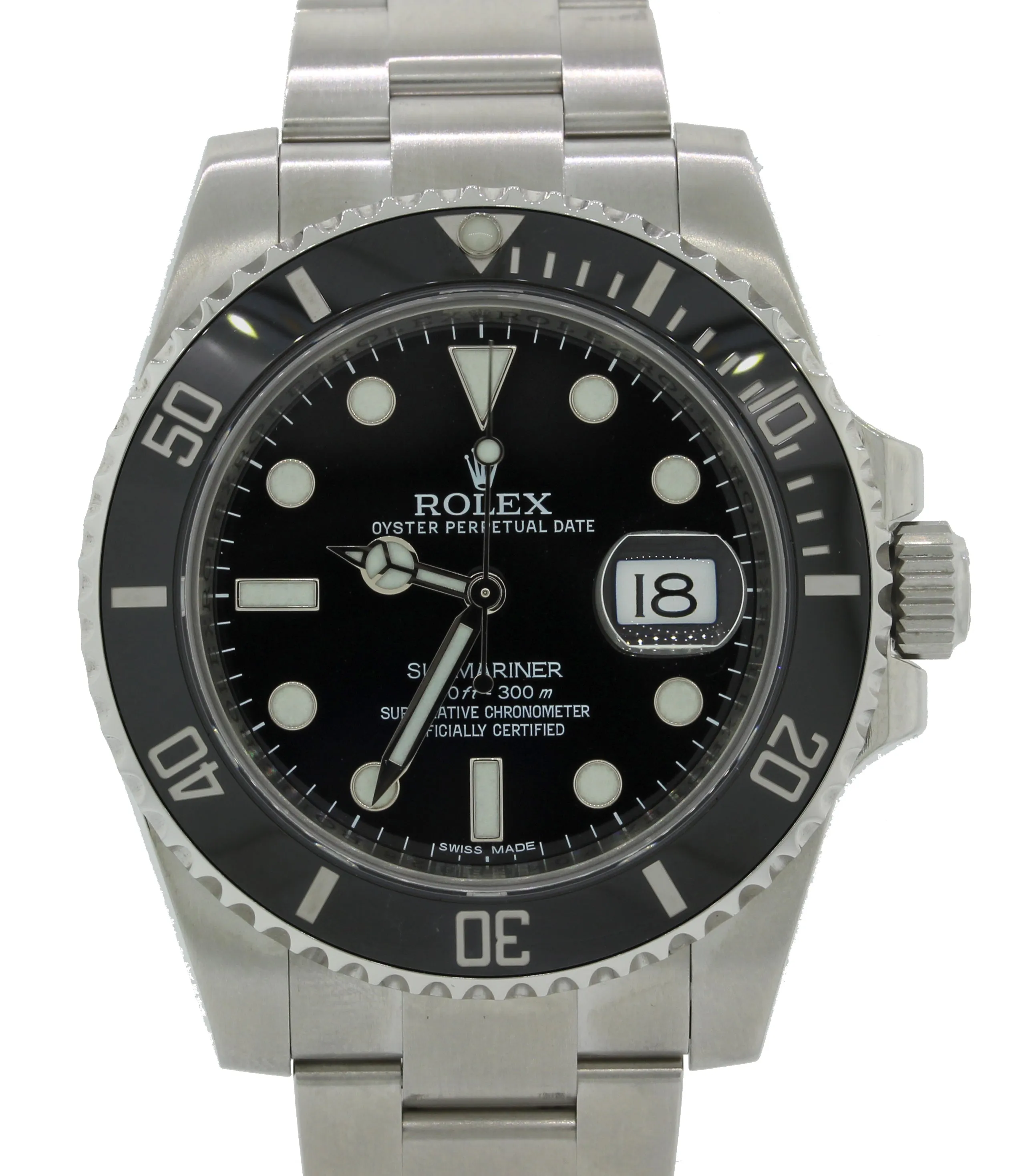 PAPERS & 2019 RSC PAPERS Rolex Submariner Date 116610 Steel Black Ceramic Watch