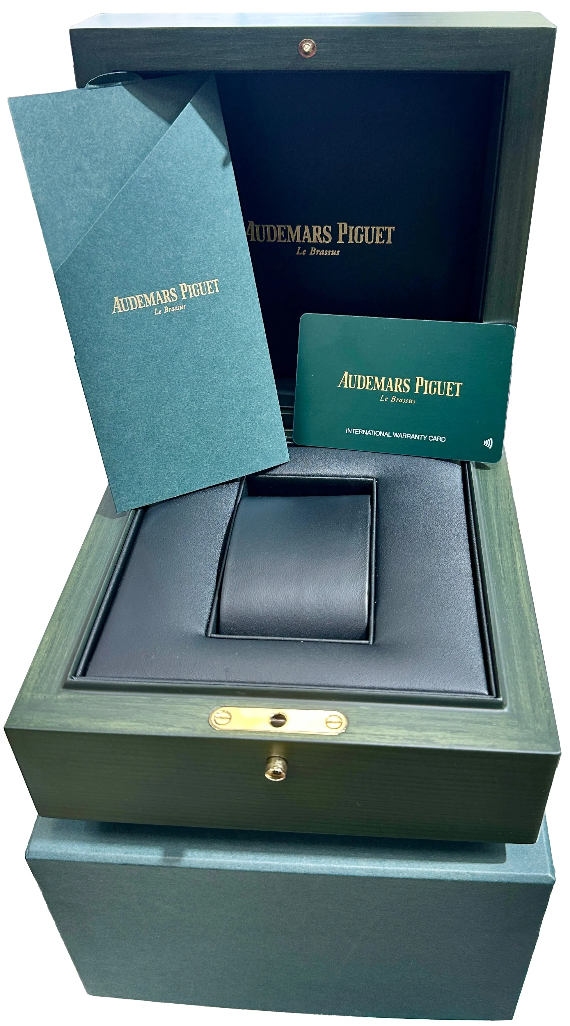 PAPERS Audemars Piguet Royal Oak Black 41mm Rose Gold 15510OR.OO.D002CR.02 BOX
