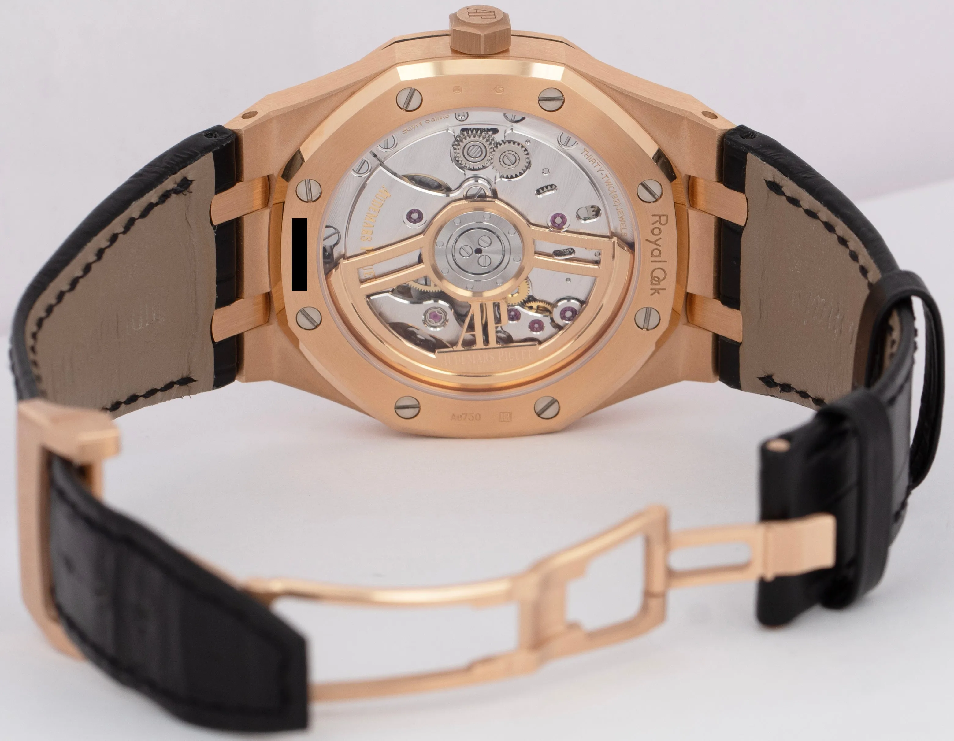 PAPERS Audemars Piguet Royal Oak Black 41mm Rose Gold 15510OR.OO.D002CR.02 BOX