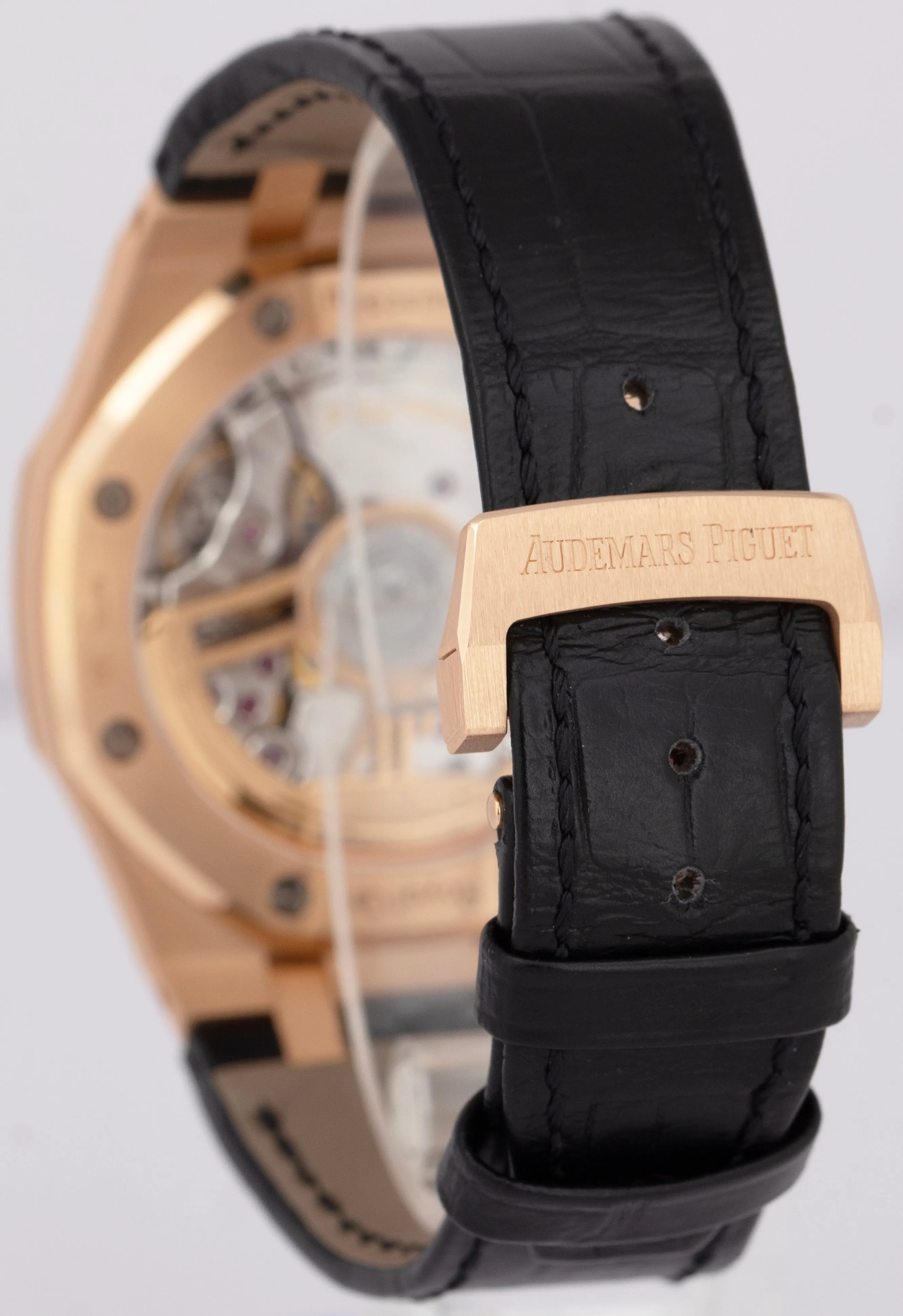 PAPERS Audemars Piguet Royal Oak Black 41mm Rose Gold 15510OR.OO.D002CR.02 BOX