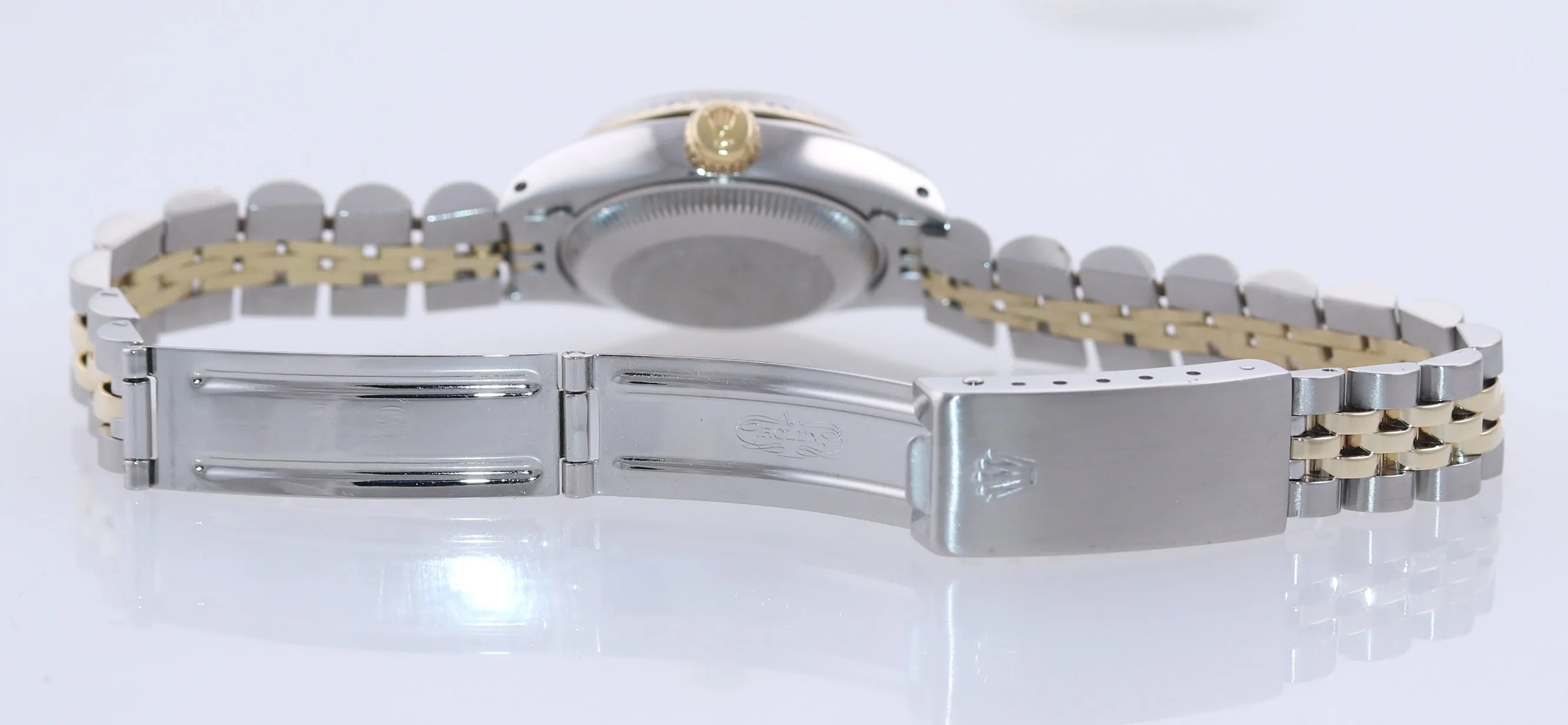 PAPERS Ladies Rolex 6917 Two Tone 18k Gold Jubilee Band 26mm Silver Stick Watch