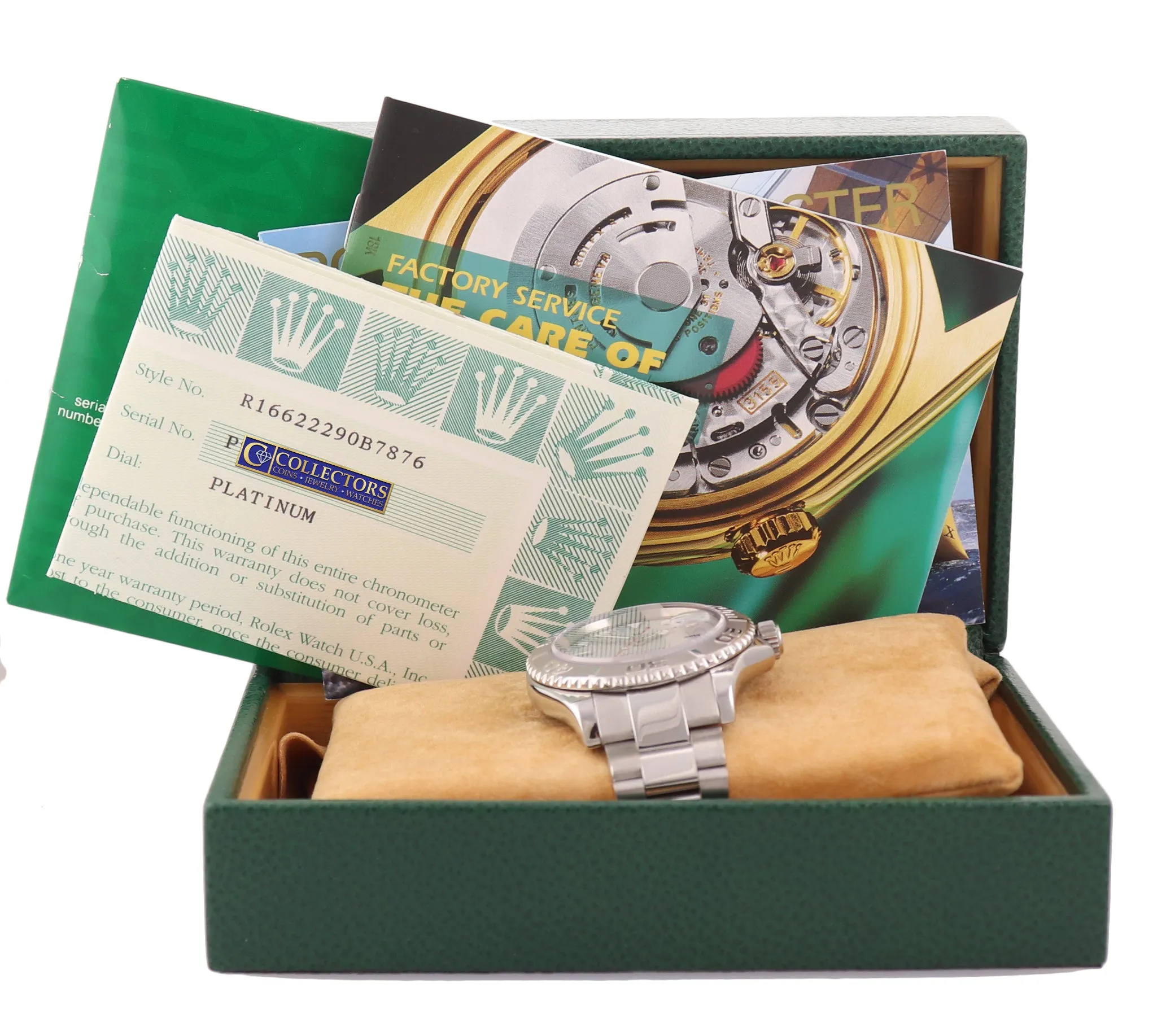 PAPERS MINT Rolex Yacht-Master 16622 Steel Platinum Rolesium 40mm Watch Box