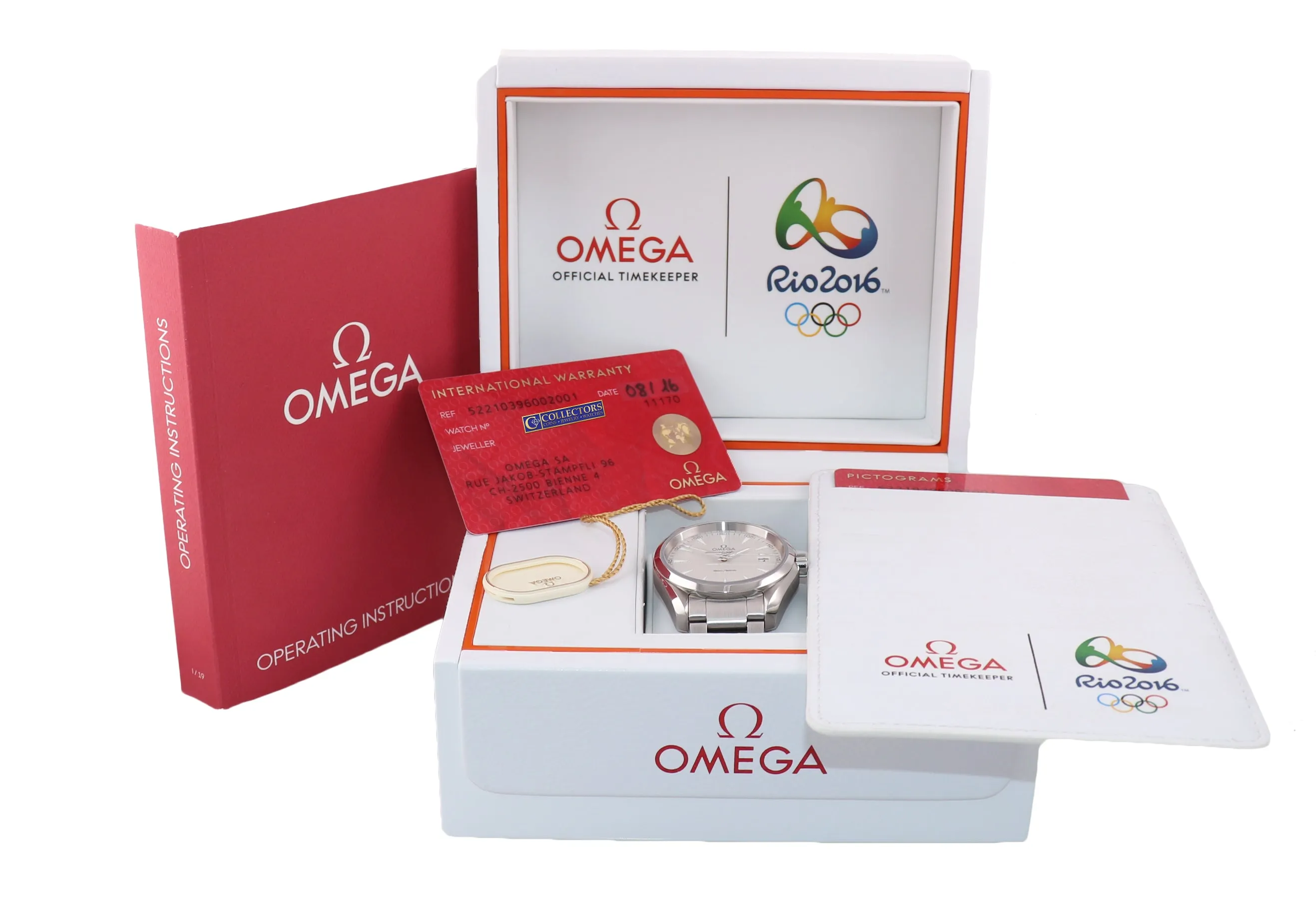 PAPERS Omega Seamaster Aqua Terra White Olympics 522.10.39.60.02.001 Watch Box