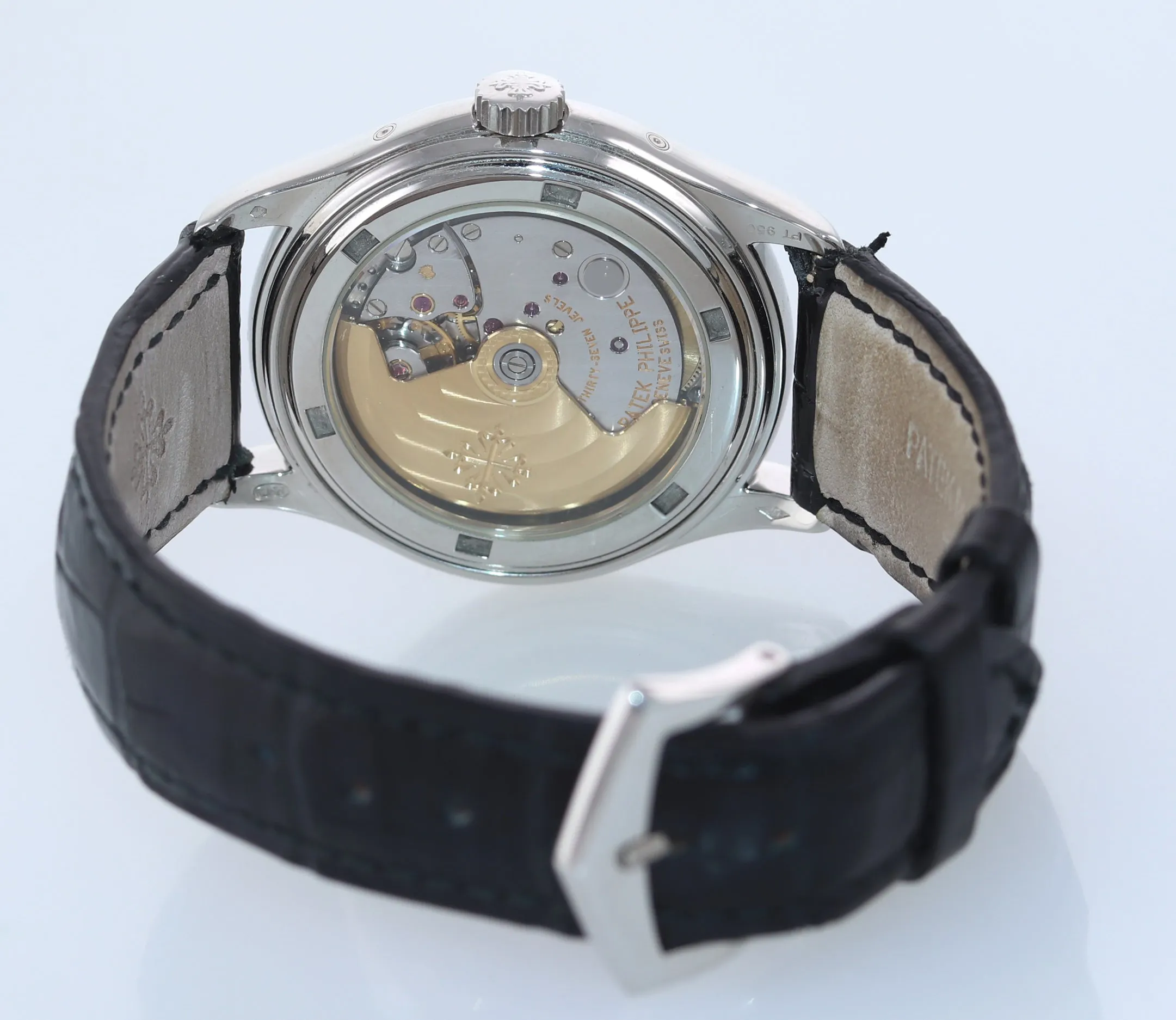 PAPERS Patek Philippe 5056P Platinum Grey Annual Calendar Watch Moonphase Box
