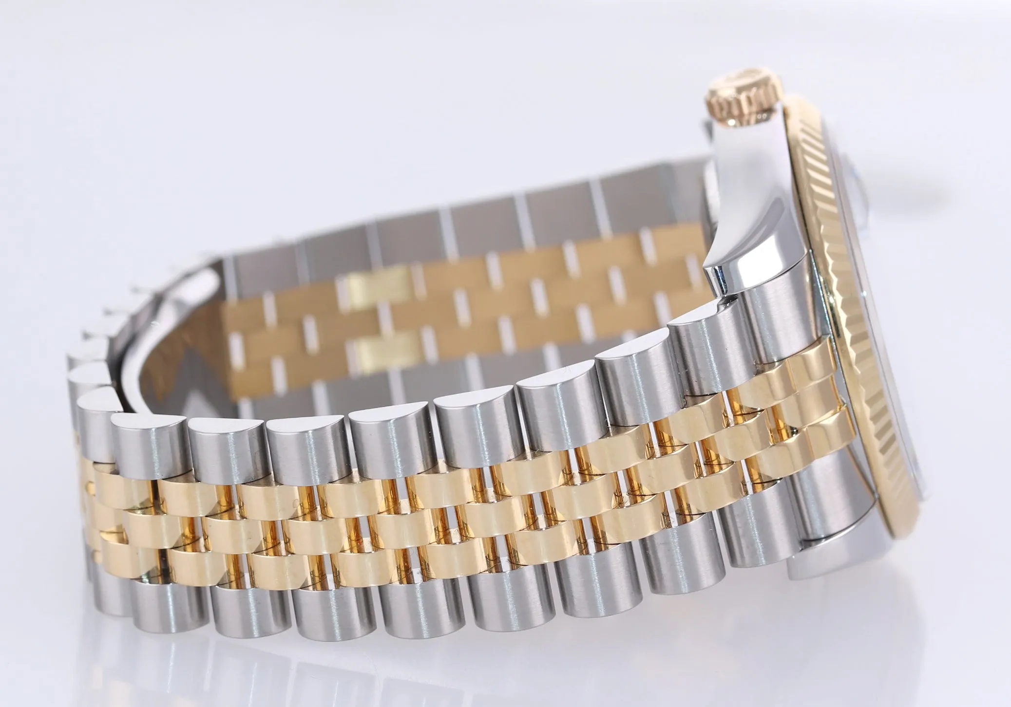 PAPERS Rolex DateJust Jubilee 36mm Blue 116233 Two Tone Yellow Gold Watch Box