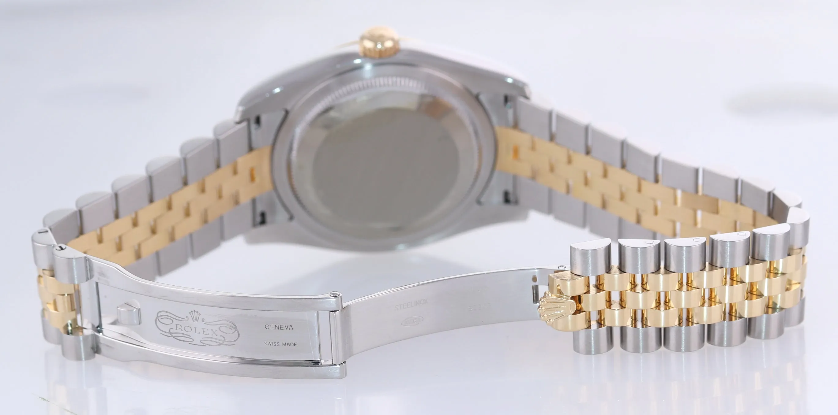 PAPERS Rolex DateJust Jubilee 36mm Blue 116233 Two Tone Yellow Gold Watch Box