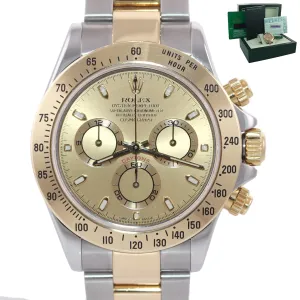 PAPERS Rolex Daytona 116523 Champagne Steel 18k Yellow Gold Two Tone Steel Watch