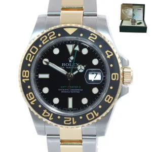 PAPERS Rolex GMT-Master 2 Ceramic 116713 Green Two Tone Steel Gold Watch Box