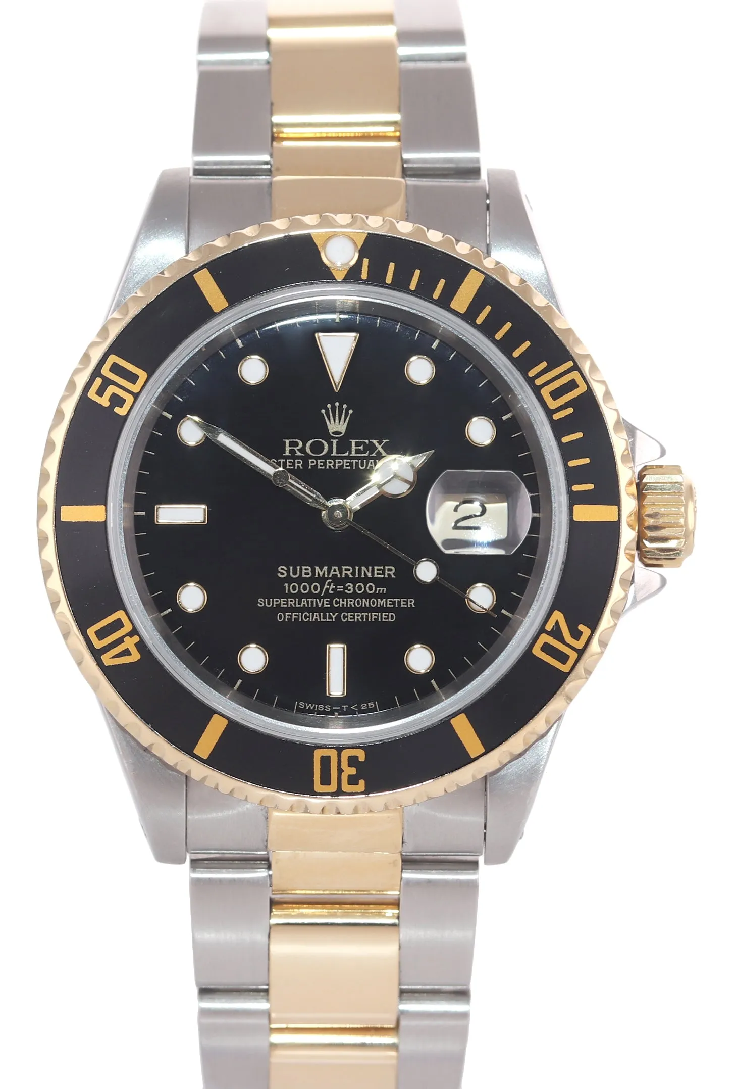 PAPERS Rolex Submariner 16613 Two Tone Steel Yellow Gold Black 40mm Watch Box
