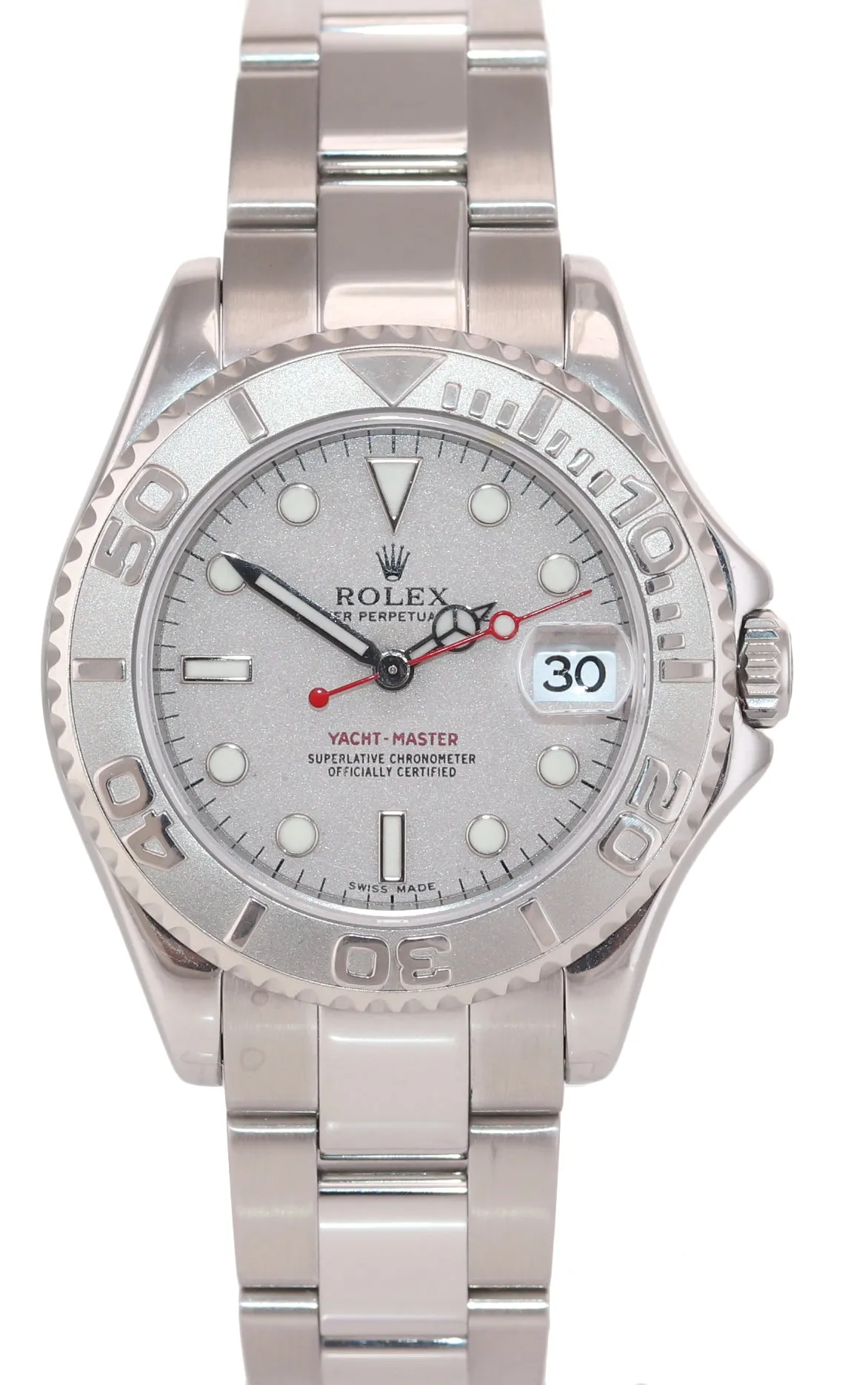 PAPERS Rolex Yacht-Master 168622 Steel Platinum Ladies Midsize 35mm Watch Box