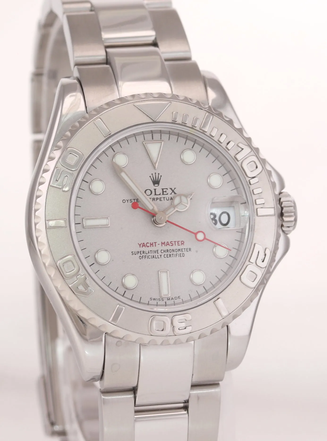 PAPERS Rolex Yacht-Master 168622 Steel Platinum Ladies Midsize 35mm Watch Box