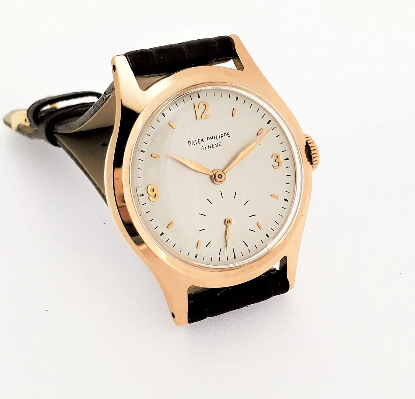 Patek Philippe 565R Vintage Water Restitant Calatrava Rose Gold Watch Circa 1949