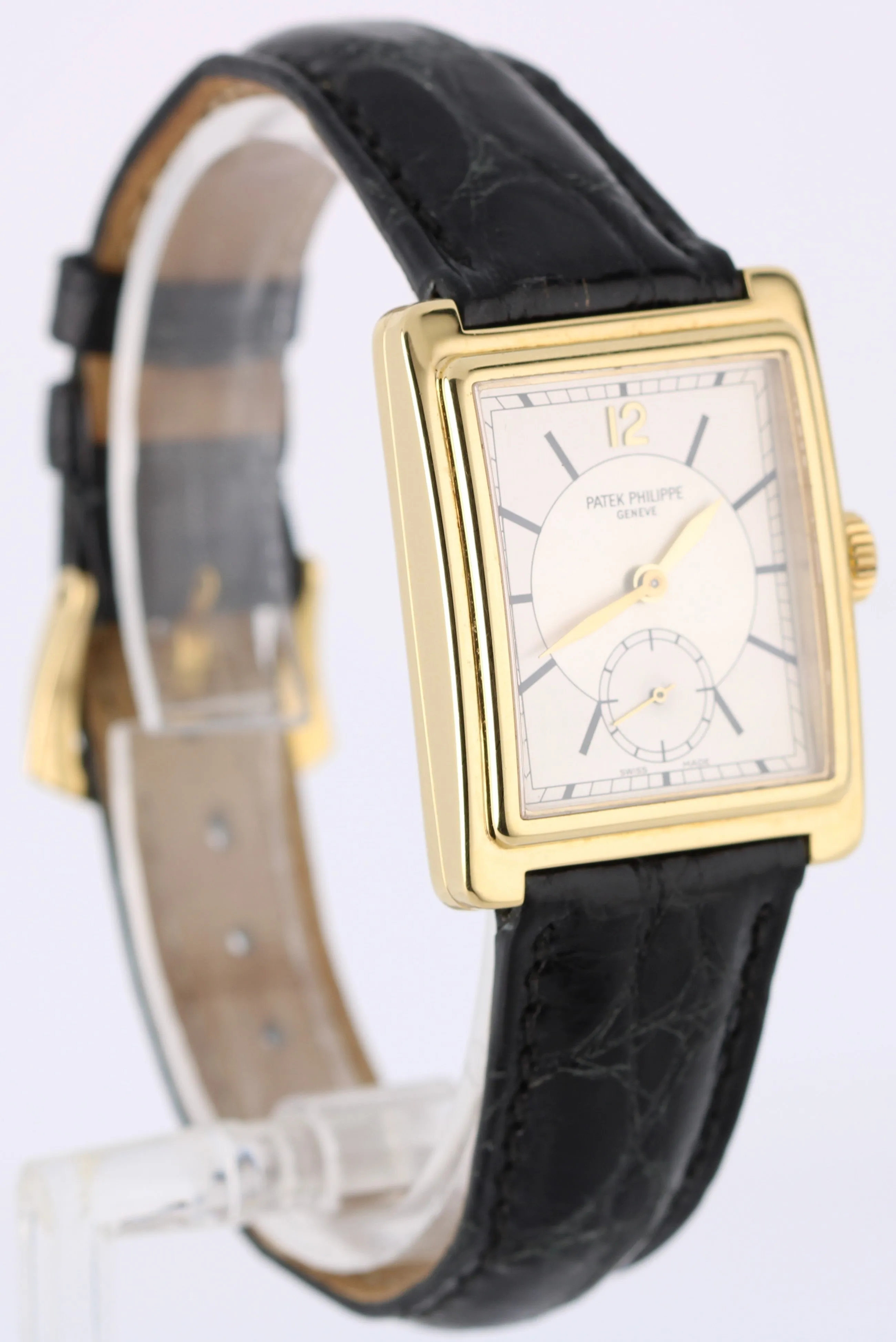 Patek Philippe Gondolo 18k Yellow Gold Silver 26mmX33m Manual 5010 Watch