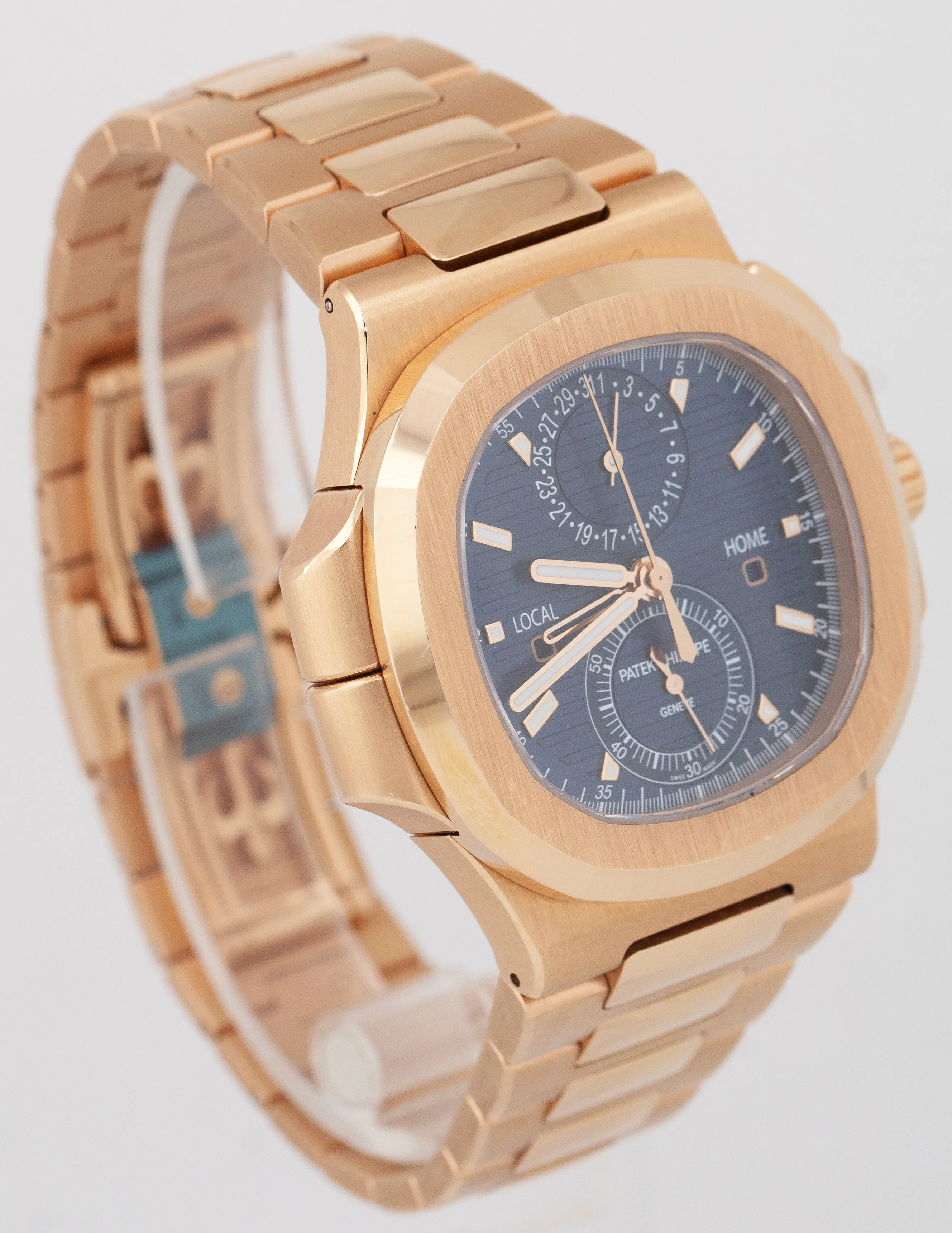 Patek Philippe Nautilus 40.5mm Rose Gold Travel Time Chronograph 5990/1R-001 B P