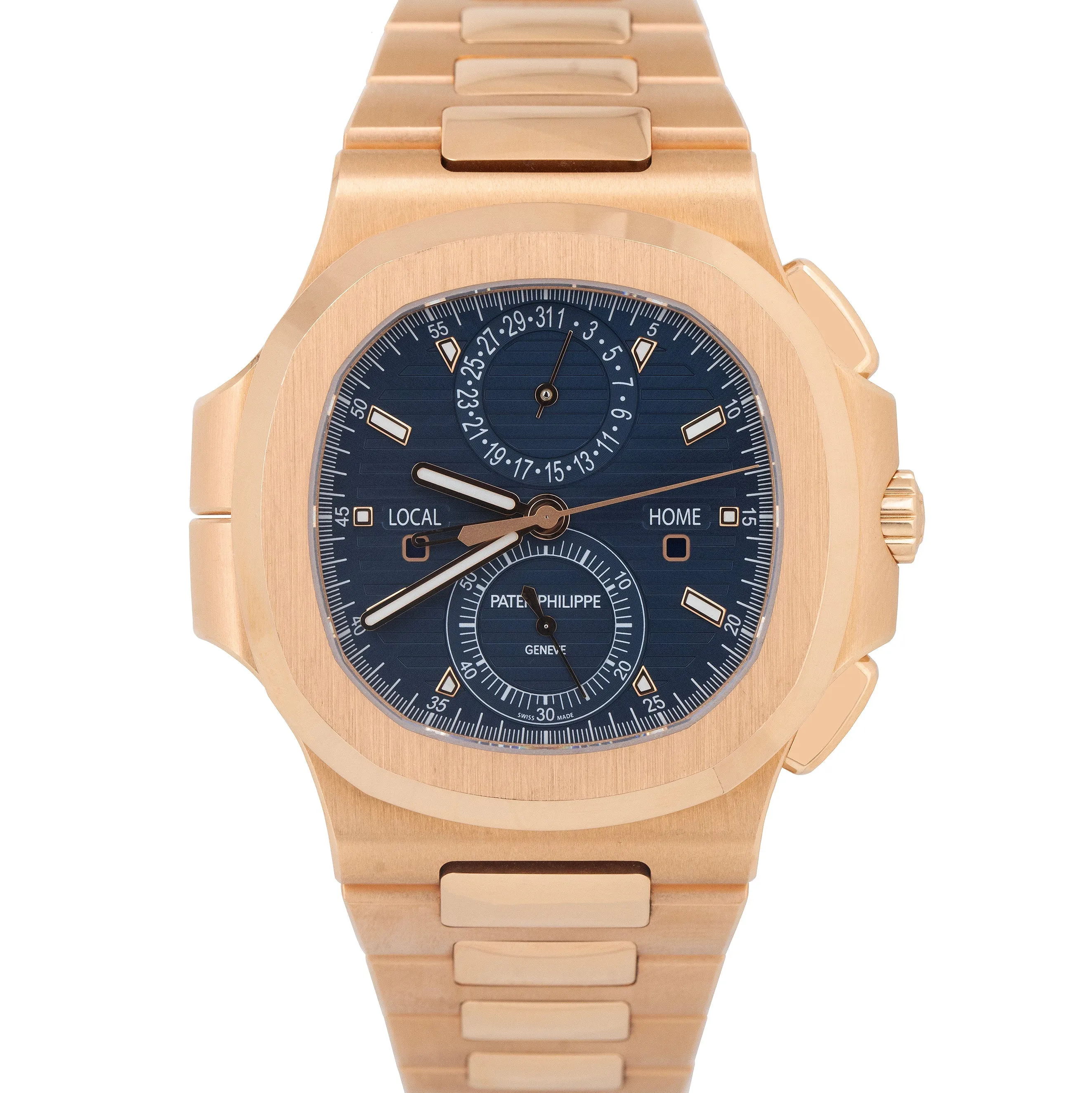 Patek Philippe Nautilus 40.5mm Rose Gold Travel Time Chronograph 5990/1R-001 B P