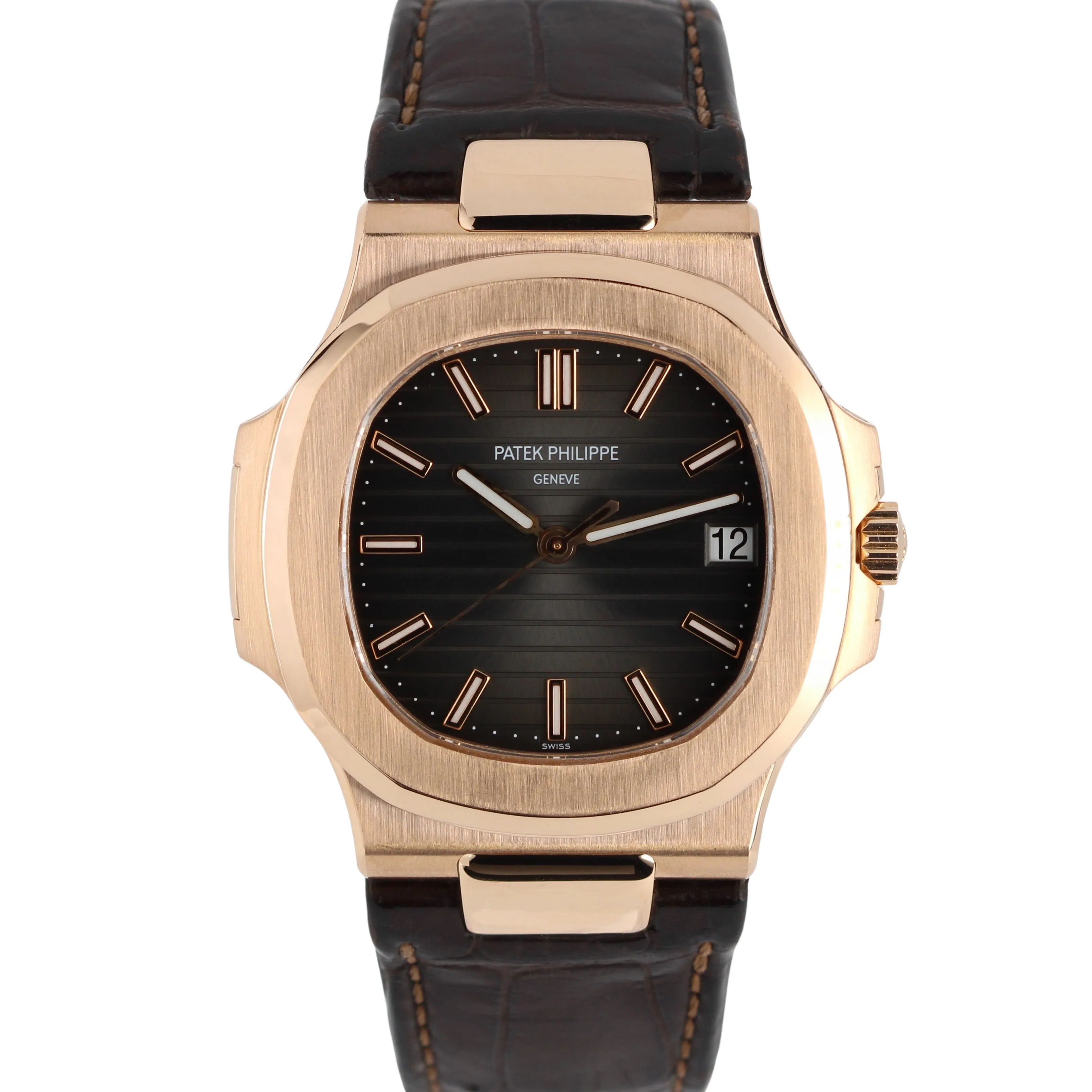 Patek Philippe Nautilus PAPERS 18k Rose Gold Gray 40mm 5711R-001 Watch BOX