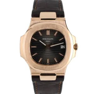 Patek Philippe Nautilus PAPERS 18k Rose Gold Gray 40mm 5711R-001 Watch BOX